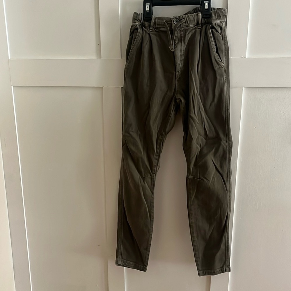 Olive green drawstring pants